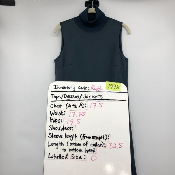 Club Monaco Navy Blue Jourdan satin Mockneck sleeveless Dress size 0 - Picture 15 of 16